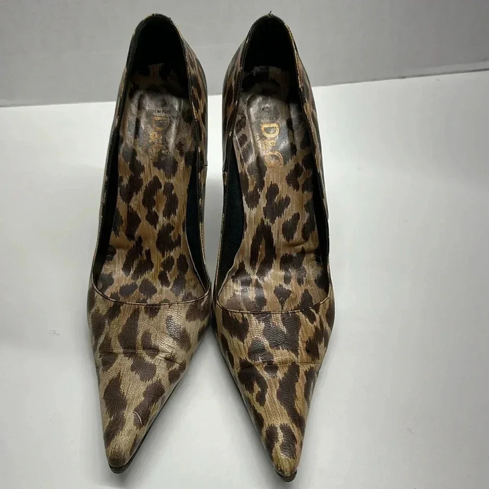 Dolce & Gabanna High Heel Shoes Pumps Cheetah Animal Print Brown Size 39.5 9.5 - Picture 2 of 13